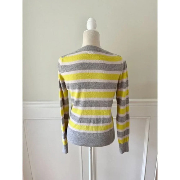 Banana Republic Merino Blend Yellow Striped Sweater S - Picture 3 of 4